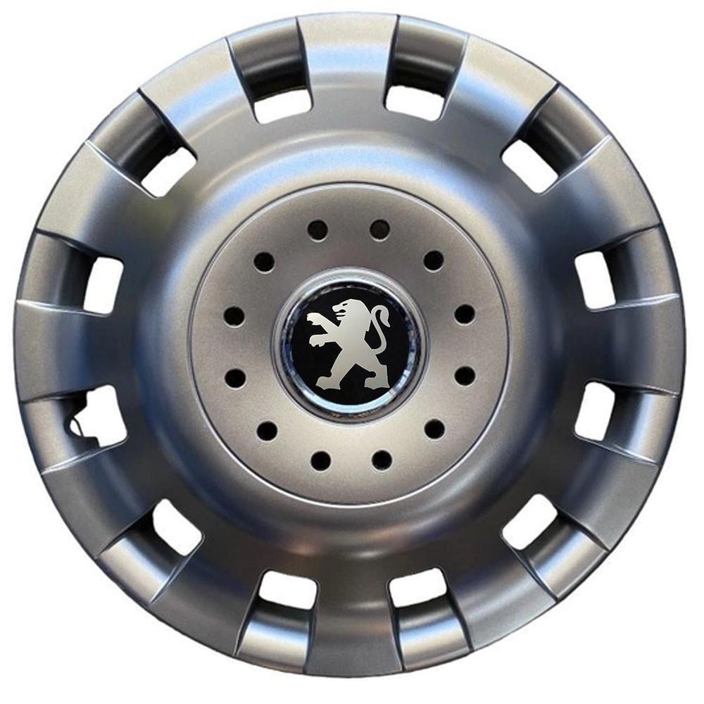 Колпаки SJS R16 с логотипом Peugeot 414 4 шт. Серебристый (2654562435)