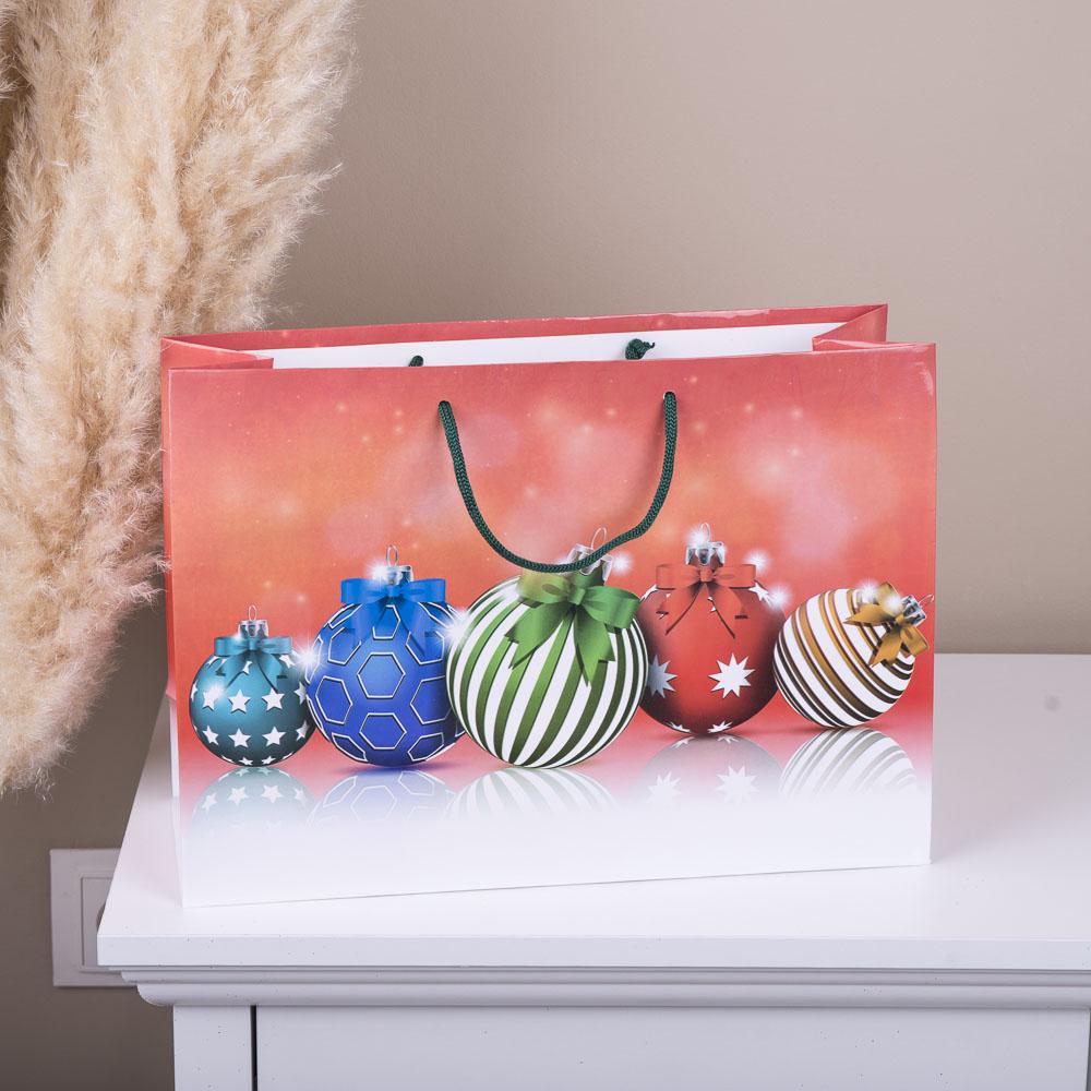 Подарочный пакет Яркие шары бумажные 36x24x12 см (5431-19)