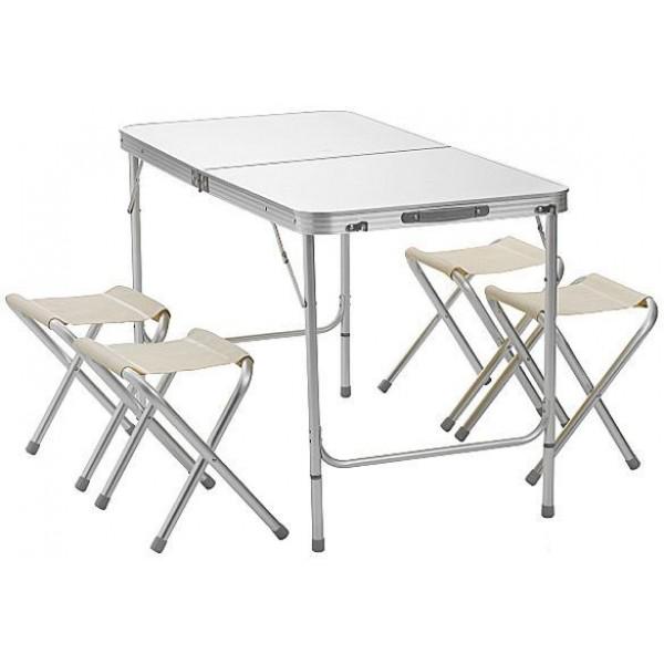 Стіл розкладний Folding Table 4 стільці Білий (3986) - фото 1