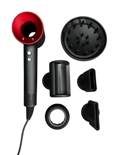 Фен-стайлер для волос Super Hair Dryer 1600 Вт с 5 насадками Черный (GR-05445) Фен-стайлер для волос Super Hair Dryer 1600 Вт с 5 насадками Черный (GR-05445)