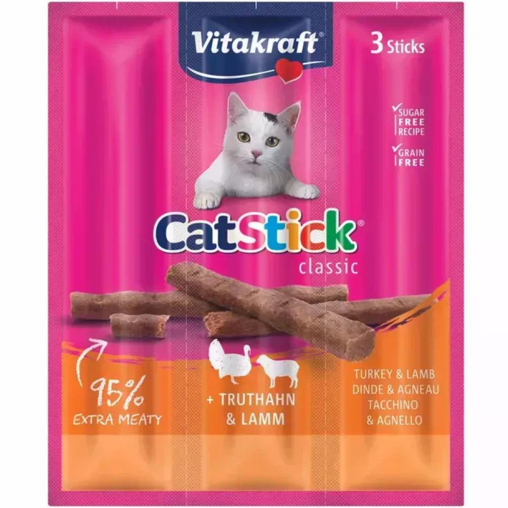 Лакомство для кошек Vitakraft Cat Stick Turkey&Lamb мясные палочки с индейкой и бараниной 18 г 3х6 г