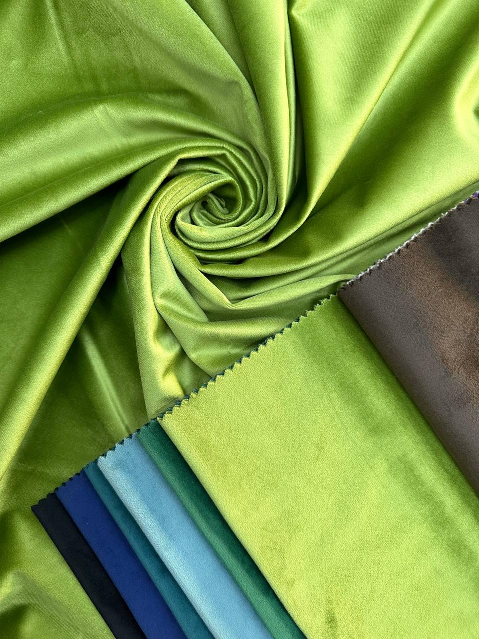 Штора бархатная на тесьме 6 см 300x250 см Салатовый (6319-N91-Т43) - фото 2 Штора бархатная на тесьме 6 см 300x250 см Салатовый (6319-N91-Т43) - фото 2