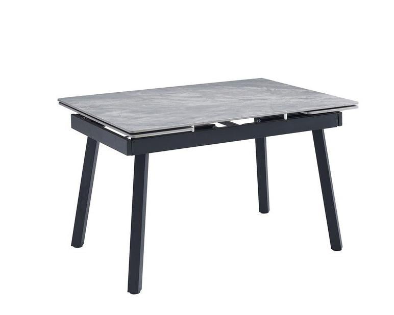 Стол обеденный прямоугольный раскладной Vetro Mebel TM-88-1 85х120/60 см Ребекка грей/Черный (TM-88-1-rebeka-grey)