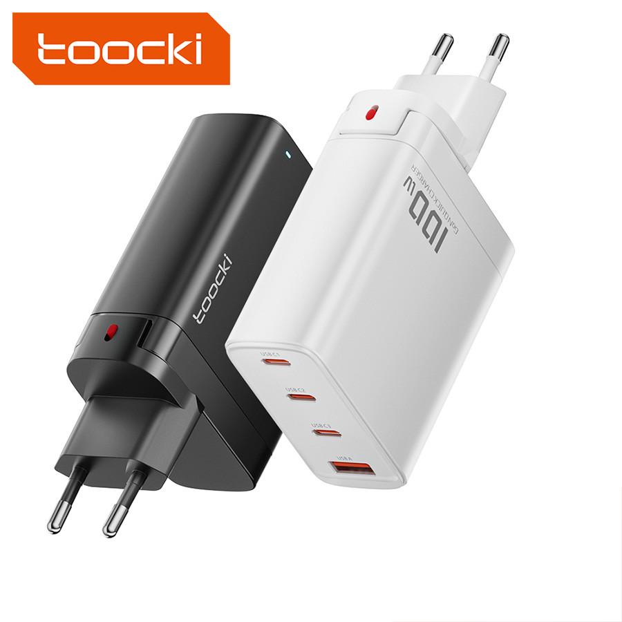 Зарядний пристрій Toocki GAN 100W 3 Type-C USB Білий (1801377751) - фото 4