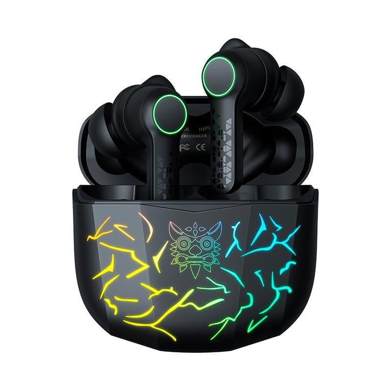 Наушники беспроводные Onikuma RGB TWS Gaming Earbuds 40MS Delay T36 Bluetooth 5.3 с кейсом Черный (27316536)