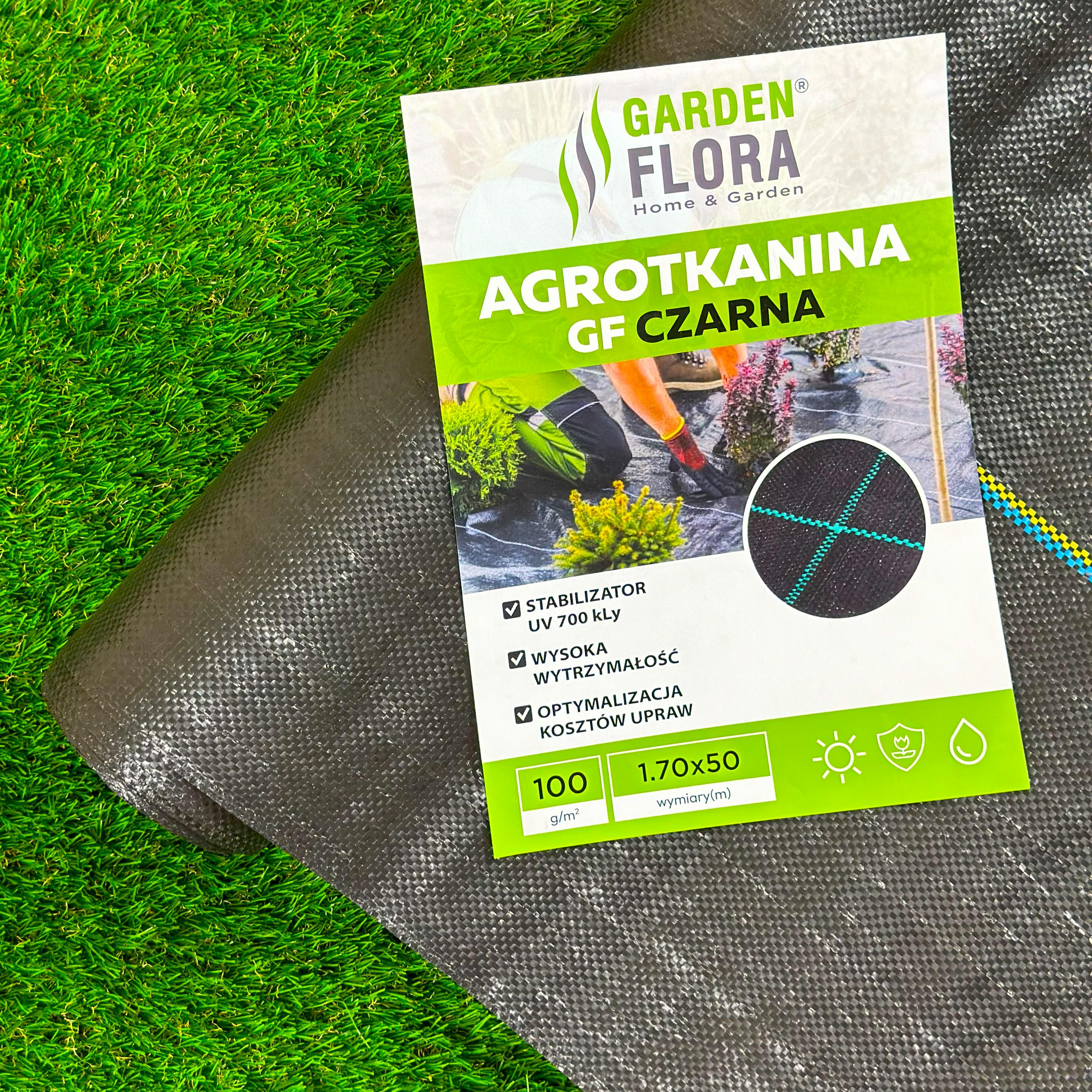 Агротканина Garden flora 100 г/м² 1,70 х 50 м Чорний