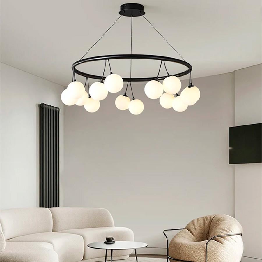 Люстра-кольцо подвесная на 14 плафонов d 80 см (G 336/14 BK)