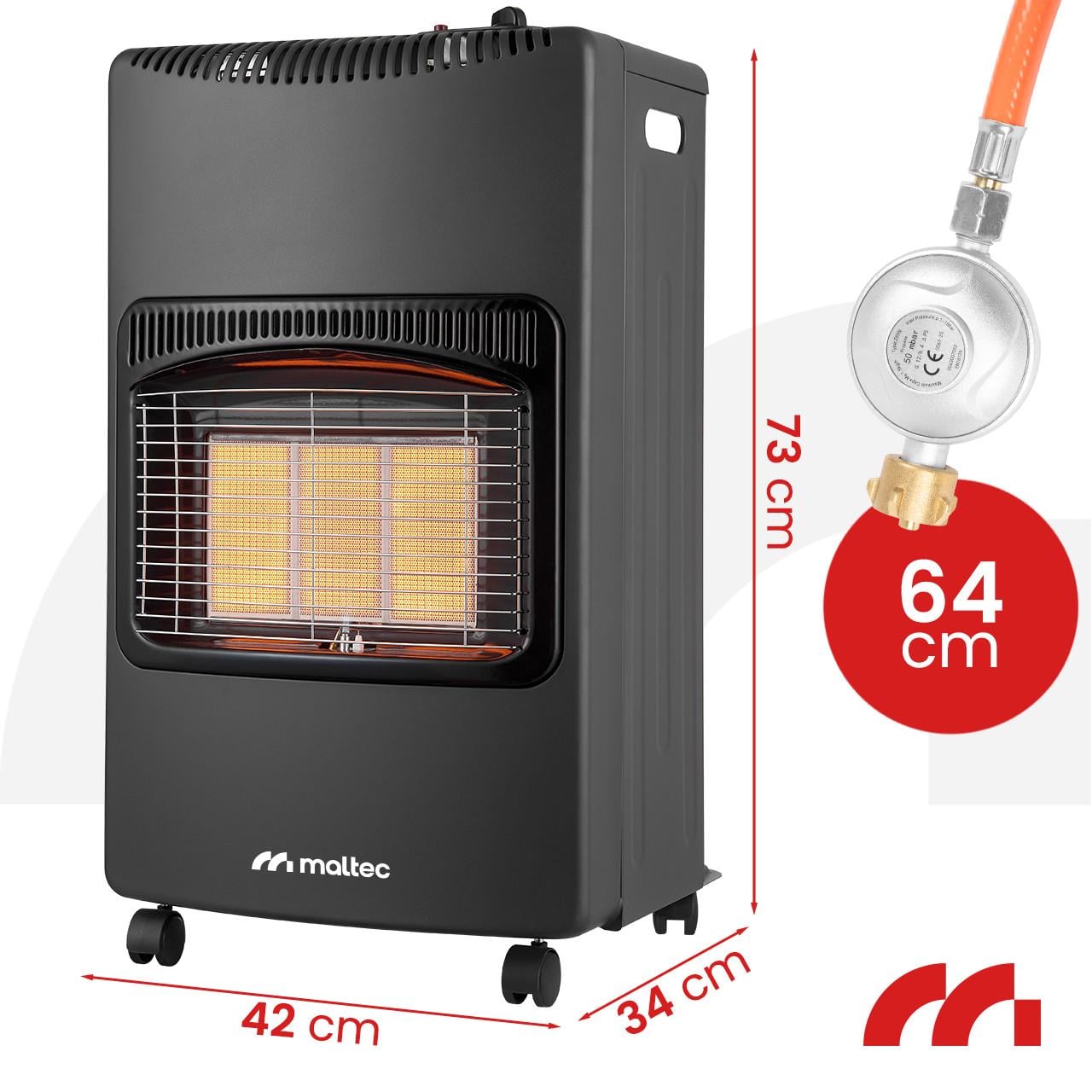 Газовый обогреватель Maltec GAS-500WT 4,2 кВт керамический инфракрасный складной со шлангом и редуктором без баллона. - фото 3 Газовый обогреватель Maltec GAS-500WT 4,2 кВт керамический инфракрасный складной со шлангом и редуктором без баллона. - фото 3