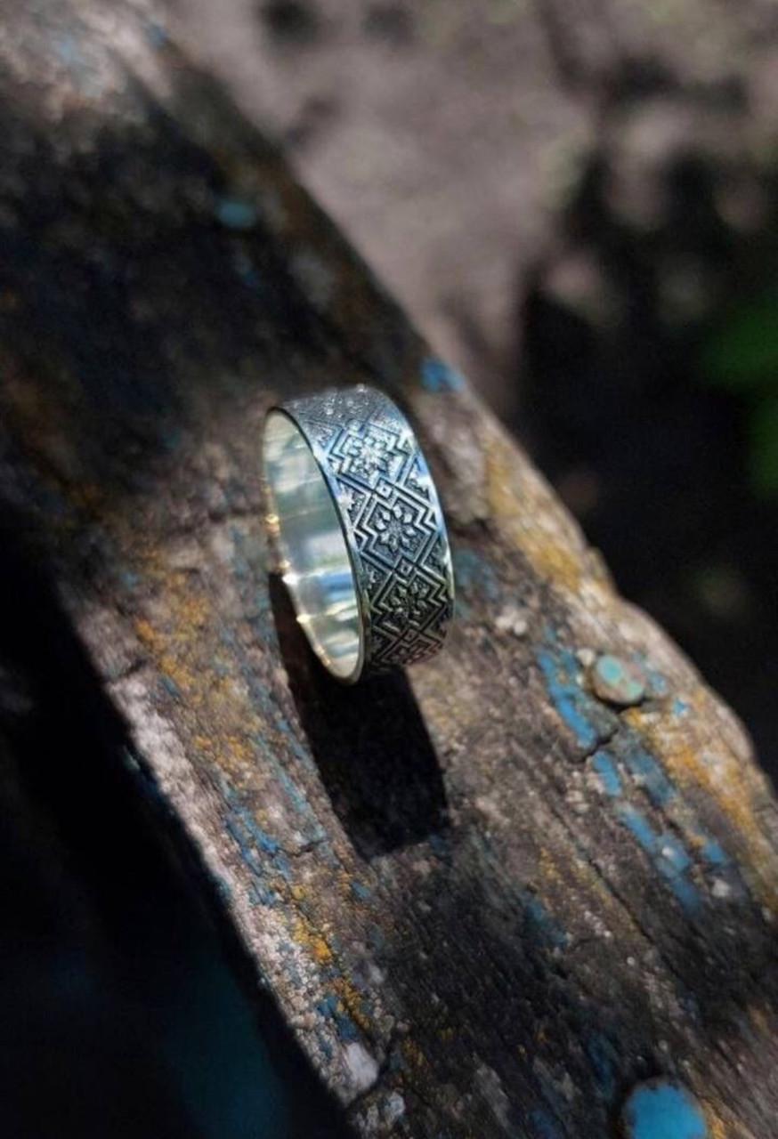 Каблучка Українська вишиванка срібний 925 проба (26943941) - фото 5