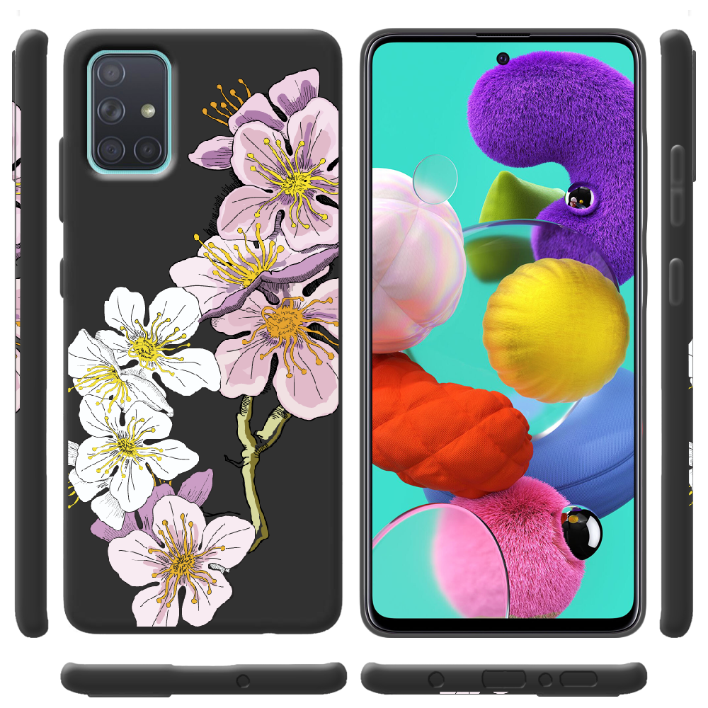 Чохол BoxFace Samsung A715 Galaxy A71 Cherry Blossom Чорний силікон (38850-cc4-38948) - фото 2