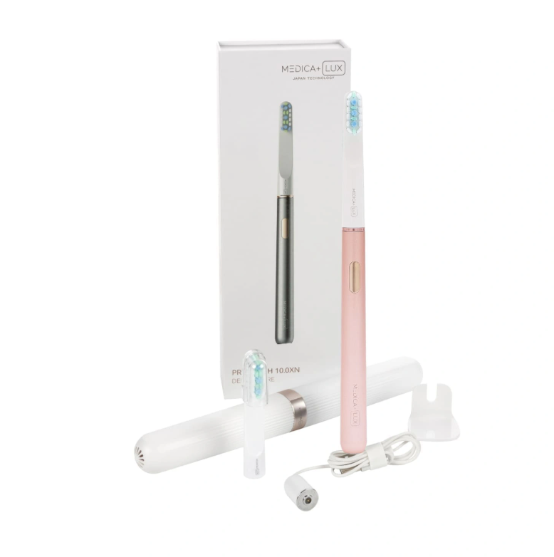 Електрична зубна щітка MEDICA+ Lux 10XN Aluminum Portable відбілювальна звукова Rose Gold (33146555)