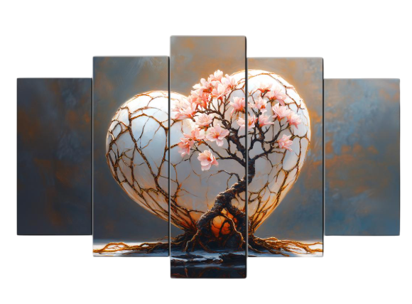 Картина модульная MAKO Дерево сердца – белое 80x125 см (MK50633)