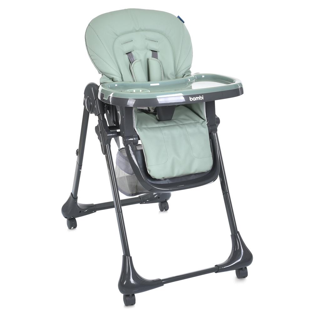 Стульчик детский для кормления Bambi M 3233L-G по регулировке спинки из комбинированных материалов 60х88х109 см Зеленый (150-7-M 3233L-G Jade Green)