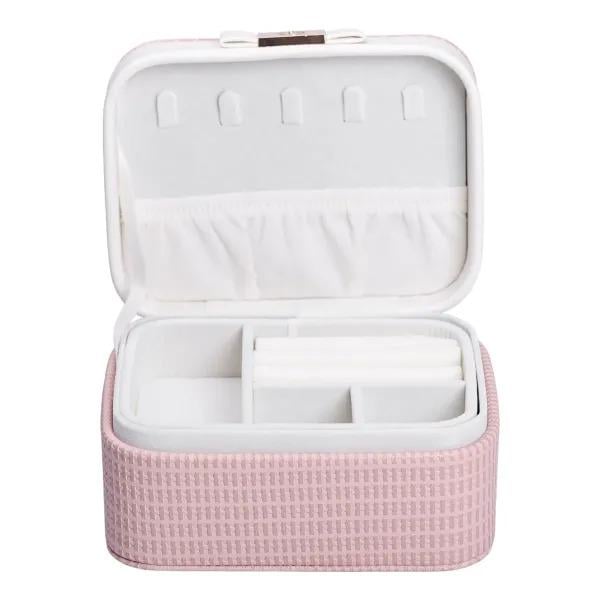 Шкатулка-органайзер для украшений с отделениями для хранения 15,5х11,5х8,5 см Розовый (HP-5-37P)