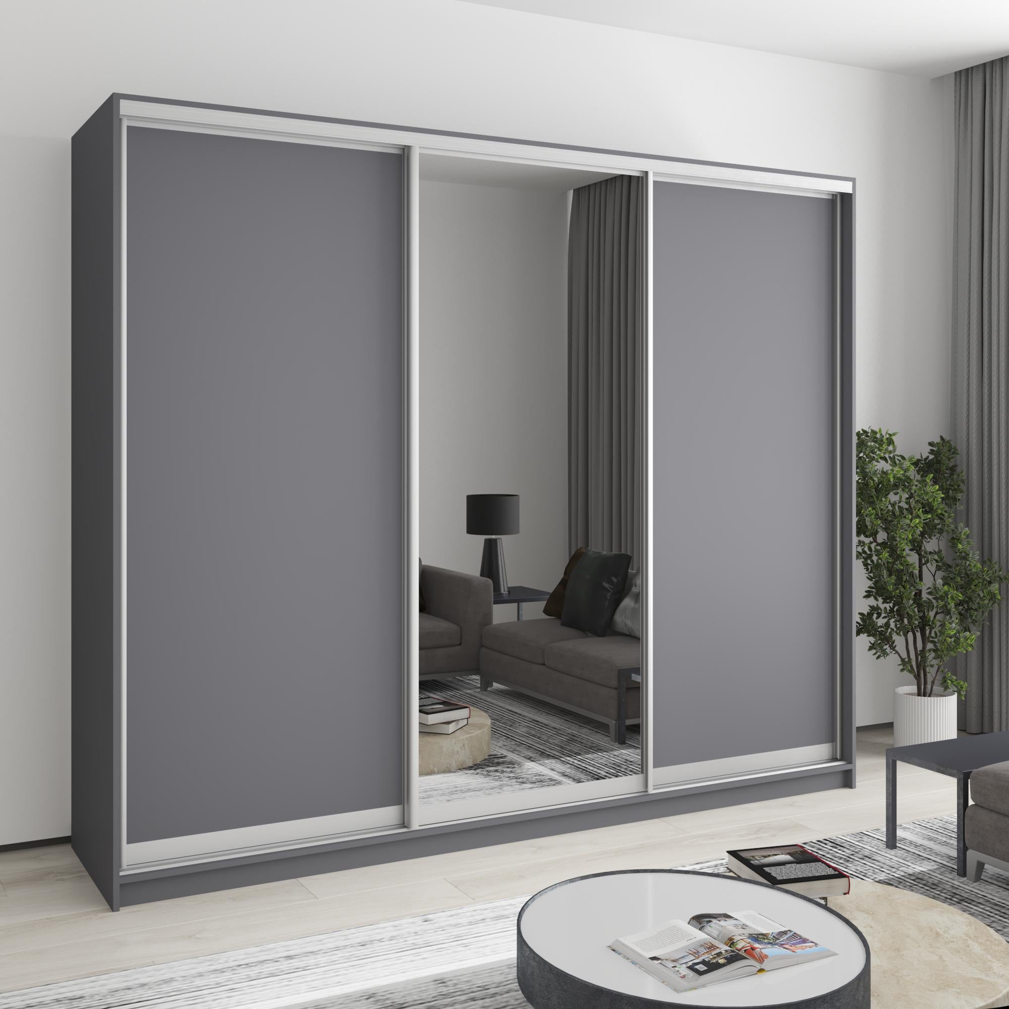 Шафа-купе тридверна MebelStar Уні AL 2ДСП/Дзеркало 250x60x210 см Антрацит (MBS-3081) Шафа-купе тридверна MebelStar Уні AL 2ДСП/Дзеркало 250x60x210 см Антрацит (MBS-3081)