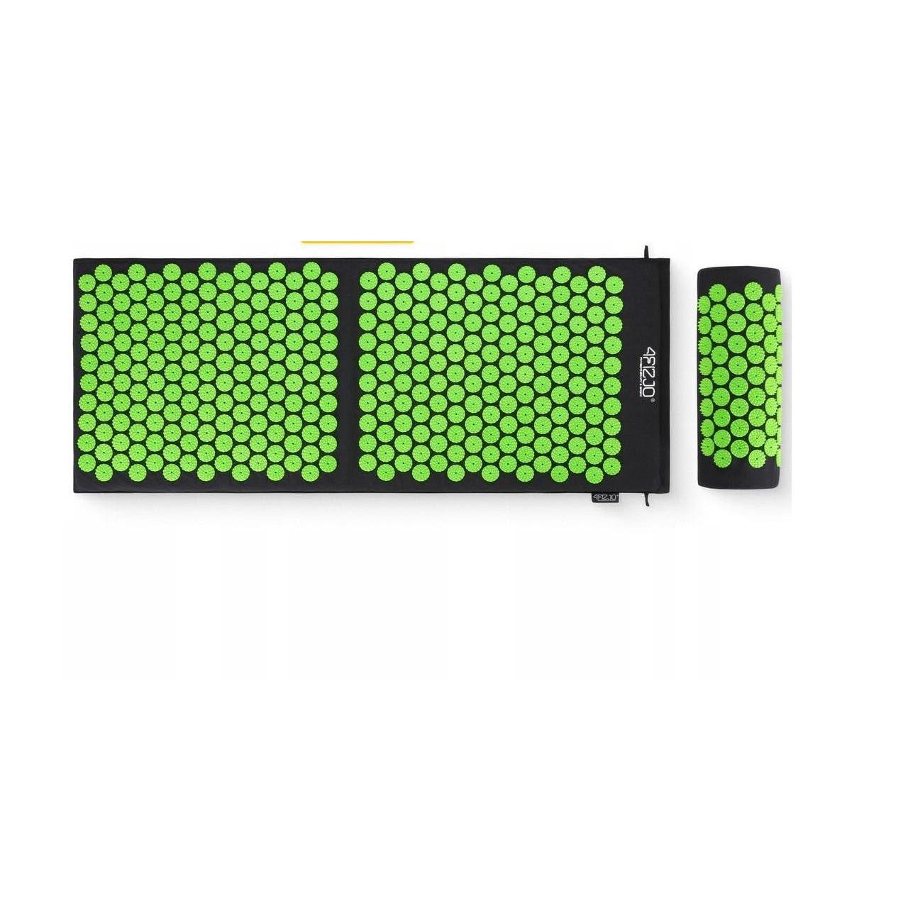 Килимок акупунктурний з валиком 4fizjo Classic Mat XL аплікатор Кузнєцова Black/Green (P-5907222931769)