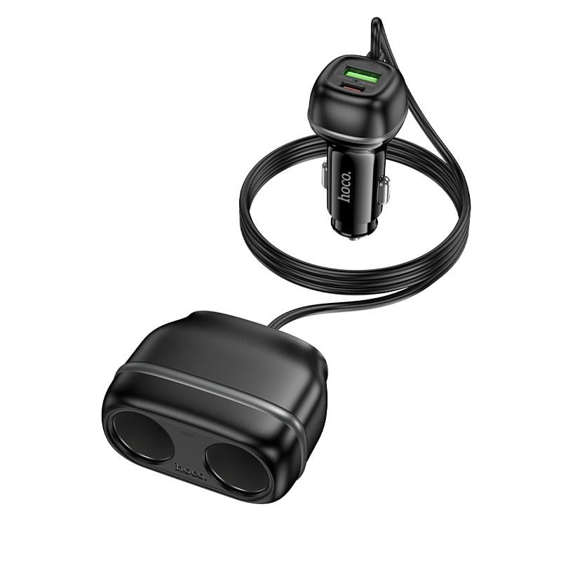 Зарядное устройство автомобильное Hoco Z59 Rank 48W dual port PD30W+QC3.0 dual cigarette lighter slot car charger Black (6942007641500) - фото 3 Зарядное устройство автомобильное Hoco Z59 Rank 48W dual port PD30W+QC3.0 dual cigarette lighter slot car charger Black (6942007641500) - фото 3