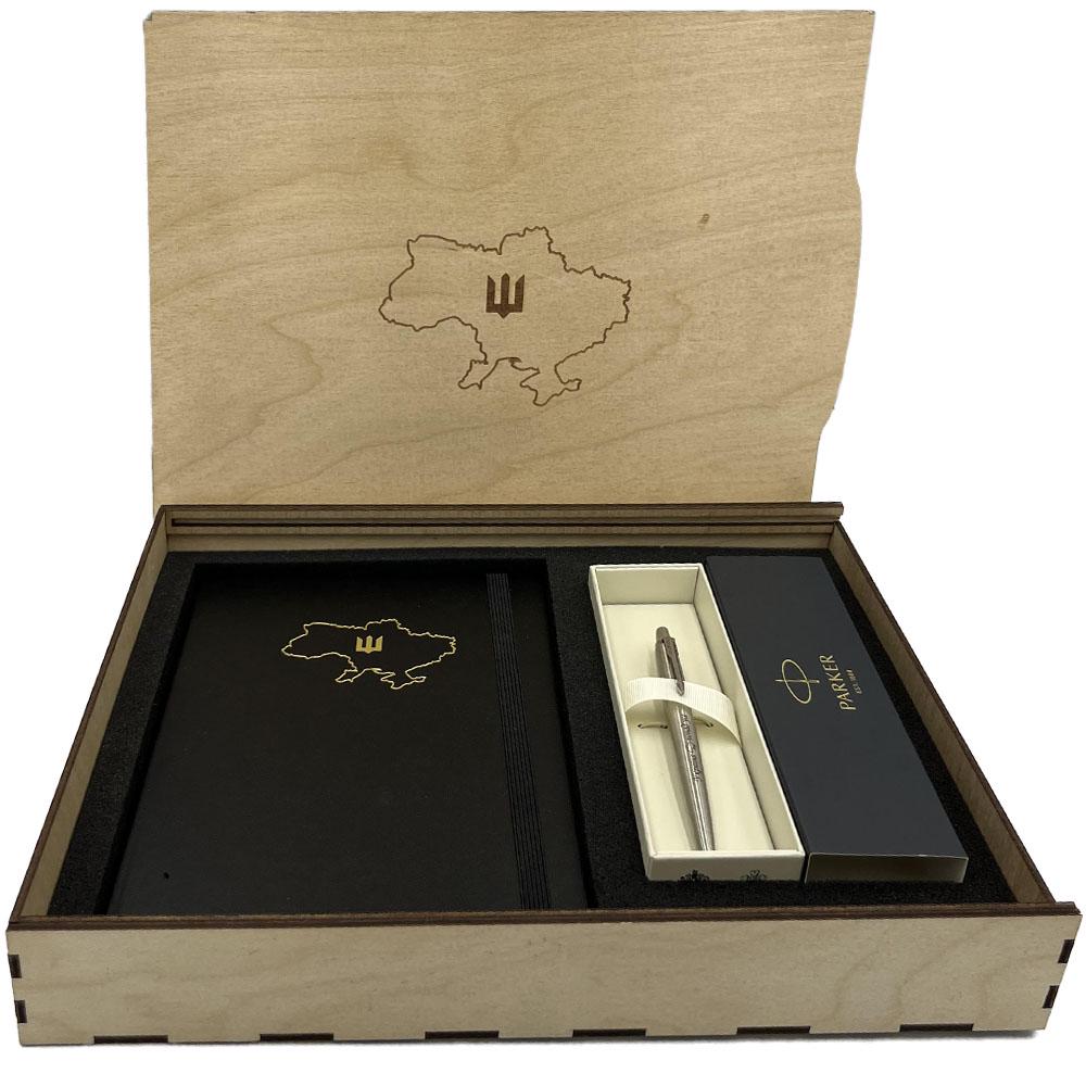 Подарочный настольный набор шариковая ручка Parker Jotter 17 16132_T212b и еженедельник Brunnen 2024 А5 в коробке Черный (10-791 66 904UKR)