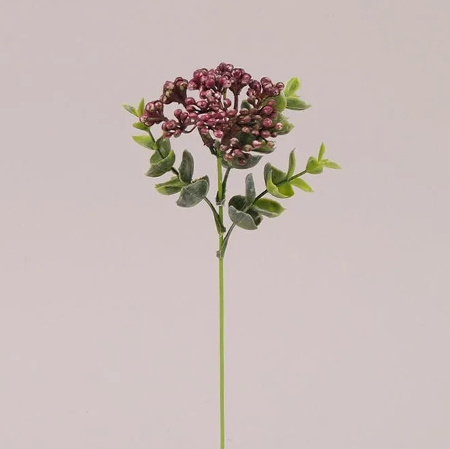 Веточка декоративная Flora с фиолетово-розовым цветом 12 шт. (72634)