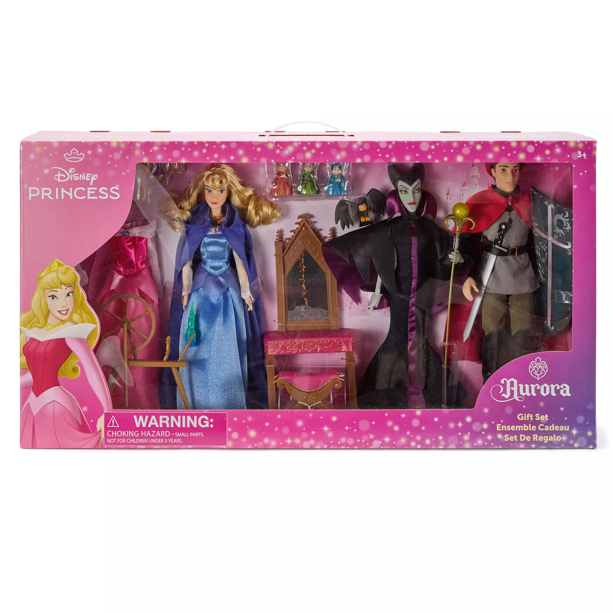 Подарочный набор кукол Disney Спящая красавица Аврора Филипп и Малефисента ( 416128445256)