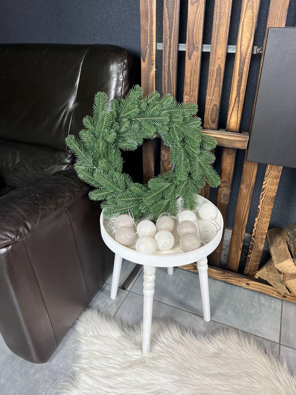 Новорічний вінок Тріумф зі штучної хвої 40 см Зелений (YA678606) - фото 2