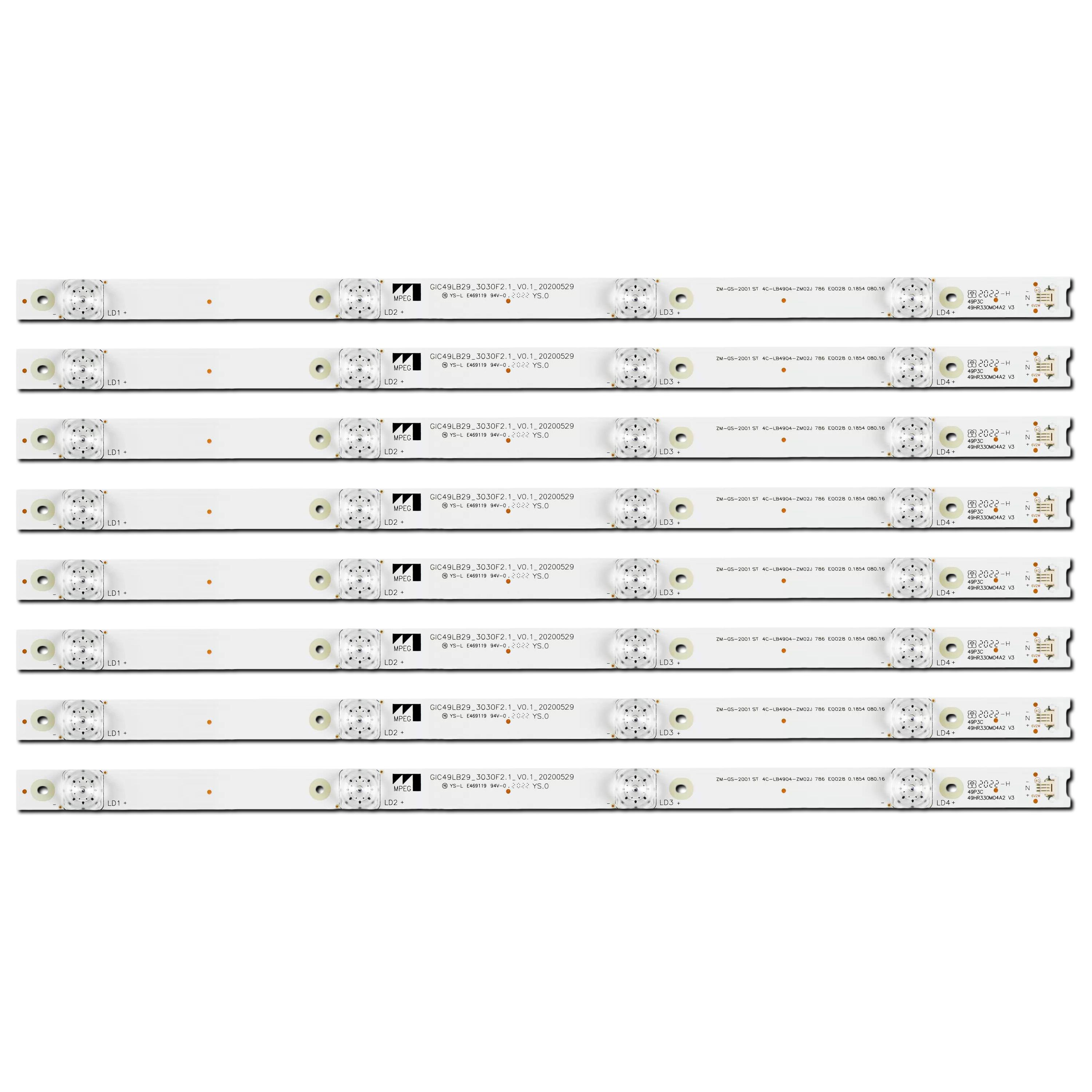 Комплект LED подсветки для TV GIC49LB29-3030F2.1-V0.1 49HR330M04A2 V3 4C-LB4904-HR07J 4C-LB4904-ZM02J 49A950C 49" 8 шт. (ART-13912) Комплект LED подсветки для TV GIC49LB29-3030F2.1-V0.1 49HR330M04A2 V3 4C-LB4904-HR07J 4C-LB4904-ZM02J 49A950C 49" 8 шт. (ART-13912)