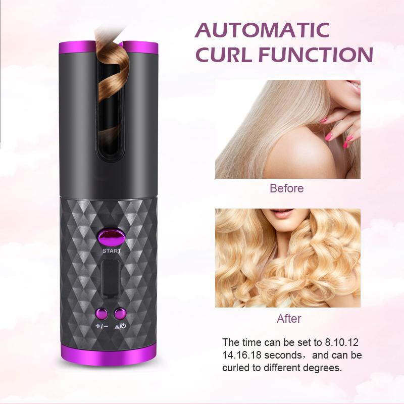 Бездротова плойка Hair Curler автоматична з акумулятором Чорний - фото 4