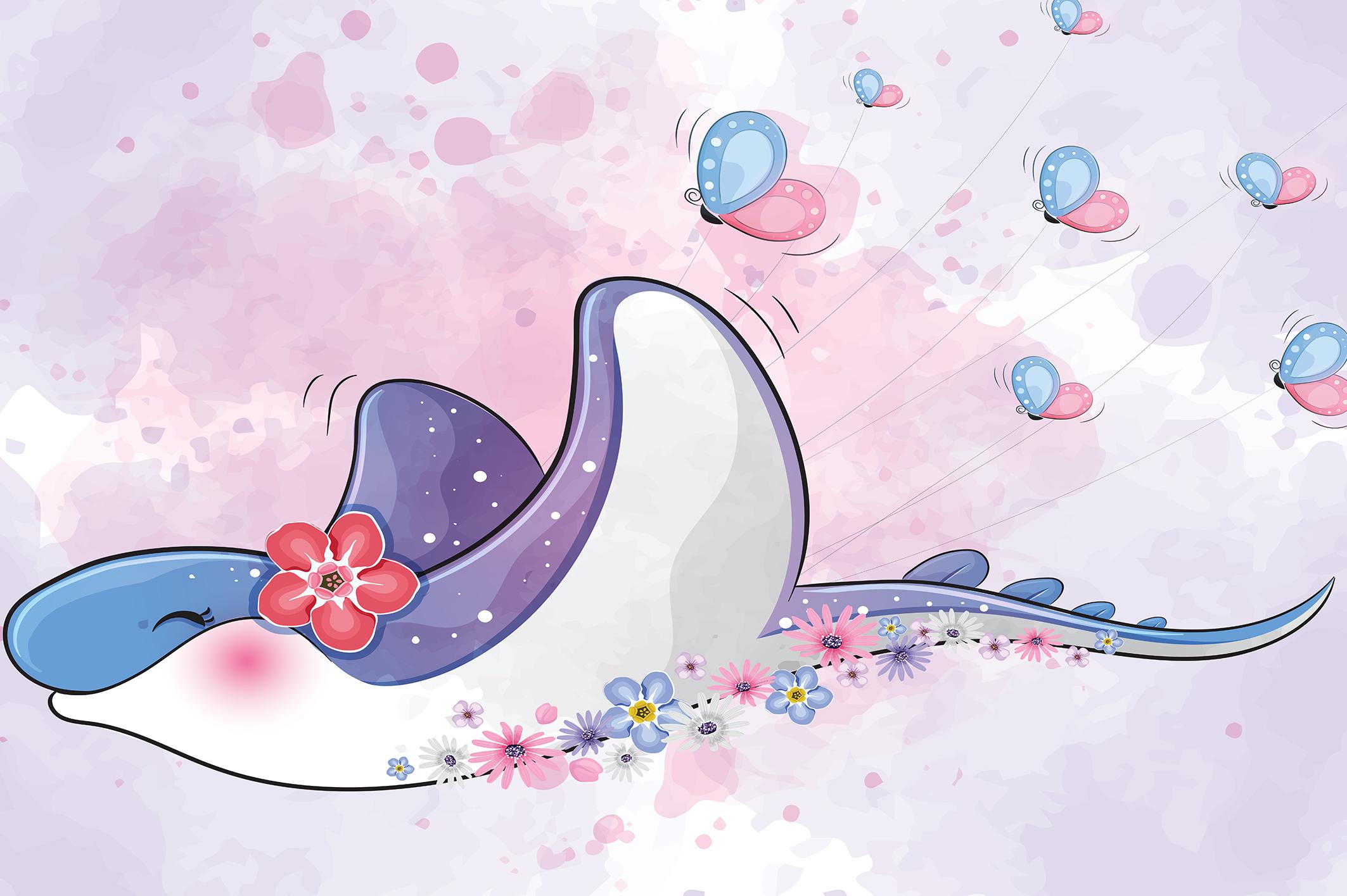 Фотообои флизелиновые Upstream Летающий скат 230х153 см (S5KID-054/3)