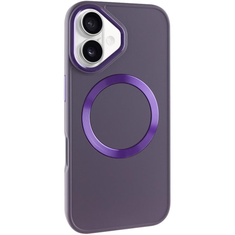 Противоударный TPU чехол Bonbon Metal Style with MagSafe для Apple iPhone 16 Plus (6.7") Фиолетовый / Dark Purple
