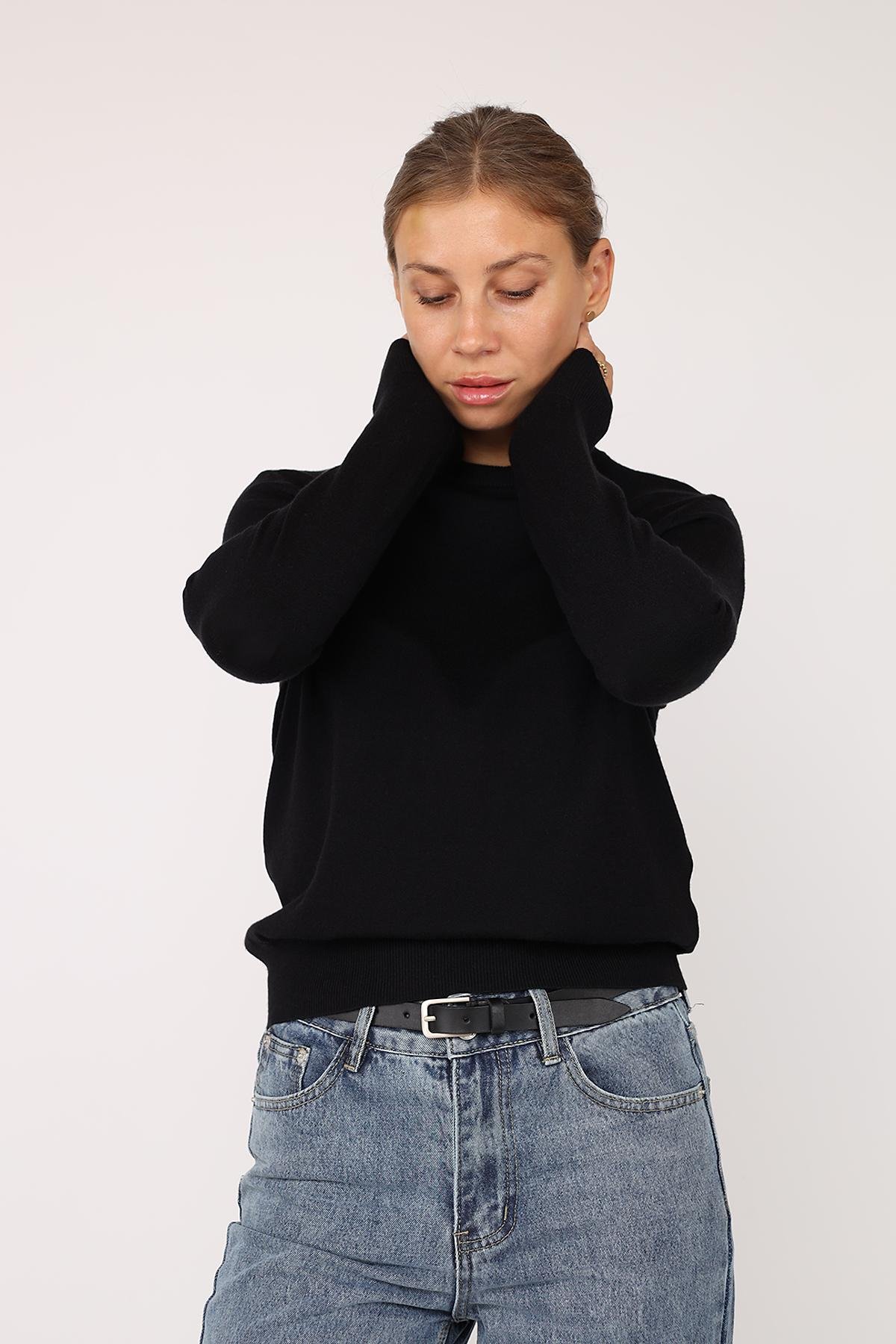 Джемпер жіночий ЦБ-00273137 р. 52 Чорний (SKT001053475) - фото 3 Джемпер жіночий ЦБ-00273137 р. 52 Чорний (SKT001053475) - фото 3