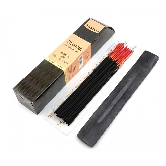 Аромапалички Tulasi Кокос пилкові з дерев'яною підставкою (34432-MZ)