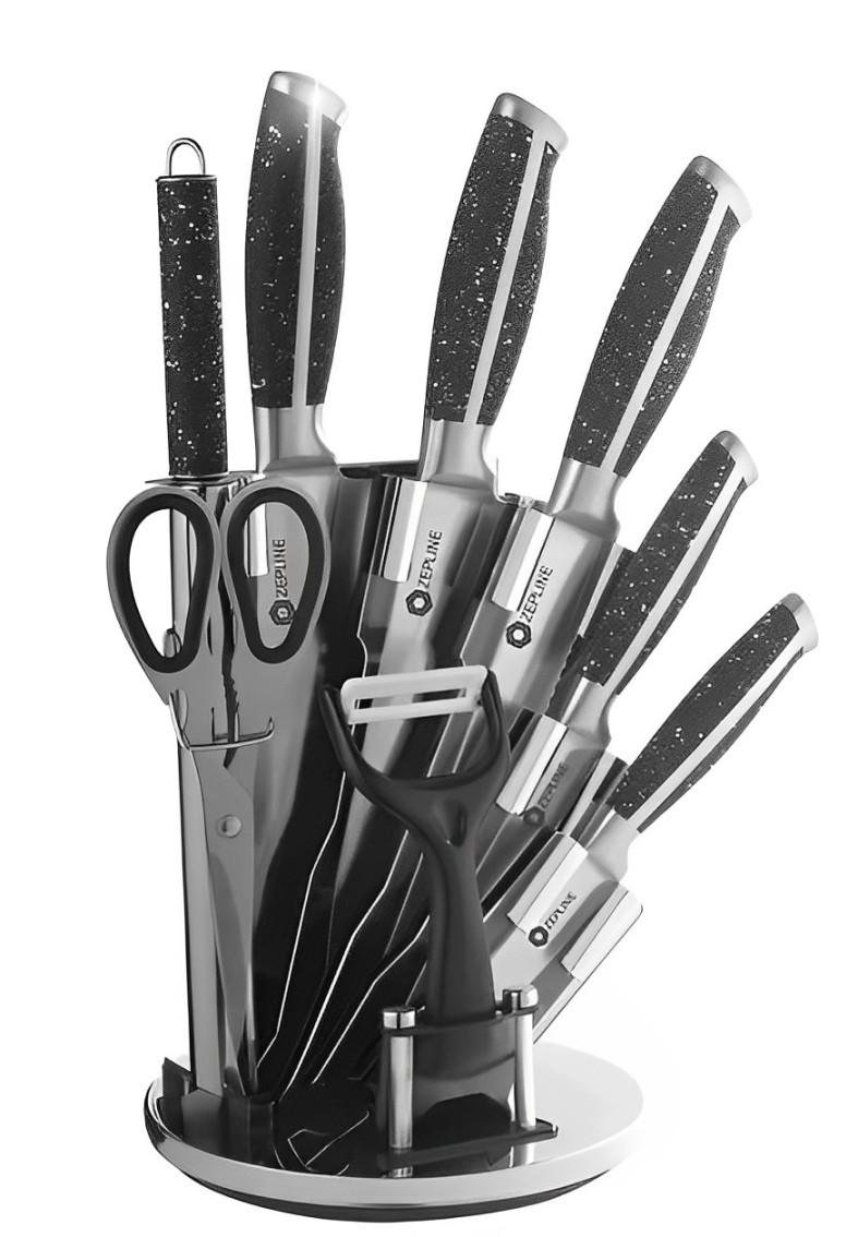 Набор ножей ZepLine ZP-076 9 предметов Черный (23255529)