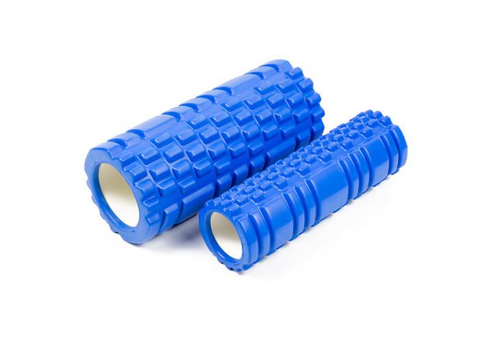 Массажный ролик EasyFit Grid Roller Double 33 см Синий (EF-7737-3-Bl) - фото 2
