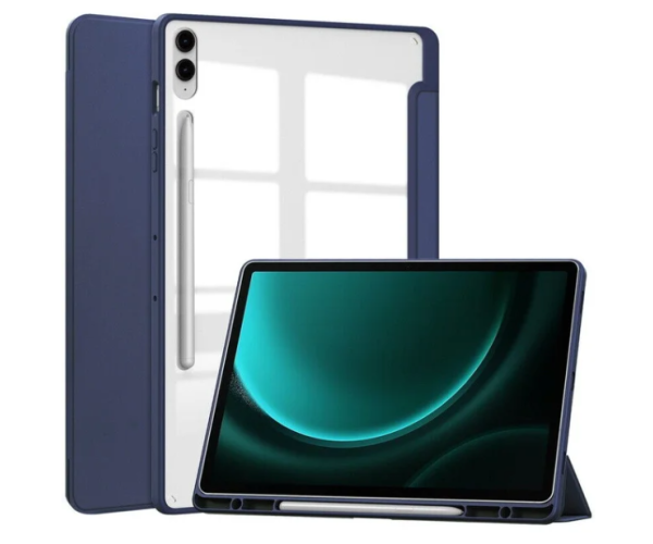 Чехол-книжка Glass Magnet Flip Cover для Samsung Tab S9 FE Plus Синий