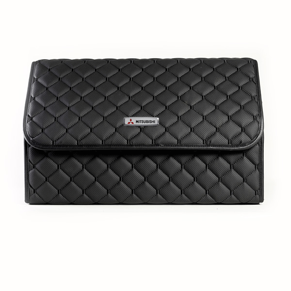 Сумка-органайзер с лого Mitsubishi в багажник CarsBAG Экокожа 30x50x30 см Черный (acb-1036-5-30х50х30-028)