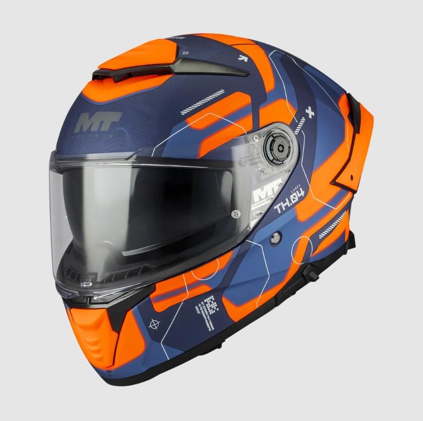 Мотошлем MT THUNDER 4 SV LUMEX C24 2026 XL Matt Blue/Orange (51013)