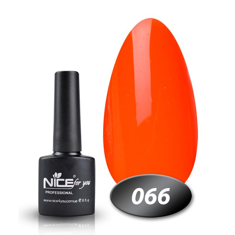 Гель-лак Nice for you Основная палитра 8,5 г №066 Огненный Гель-лак Nice for you Основная палитра 8,5 г №066 Огненный