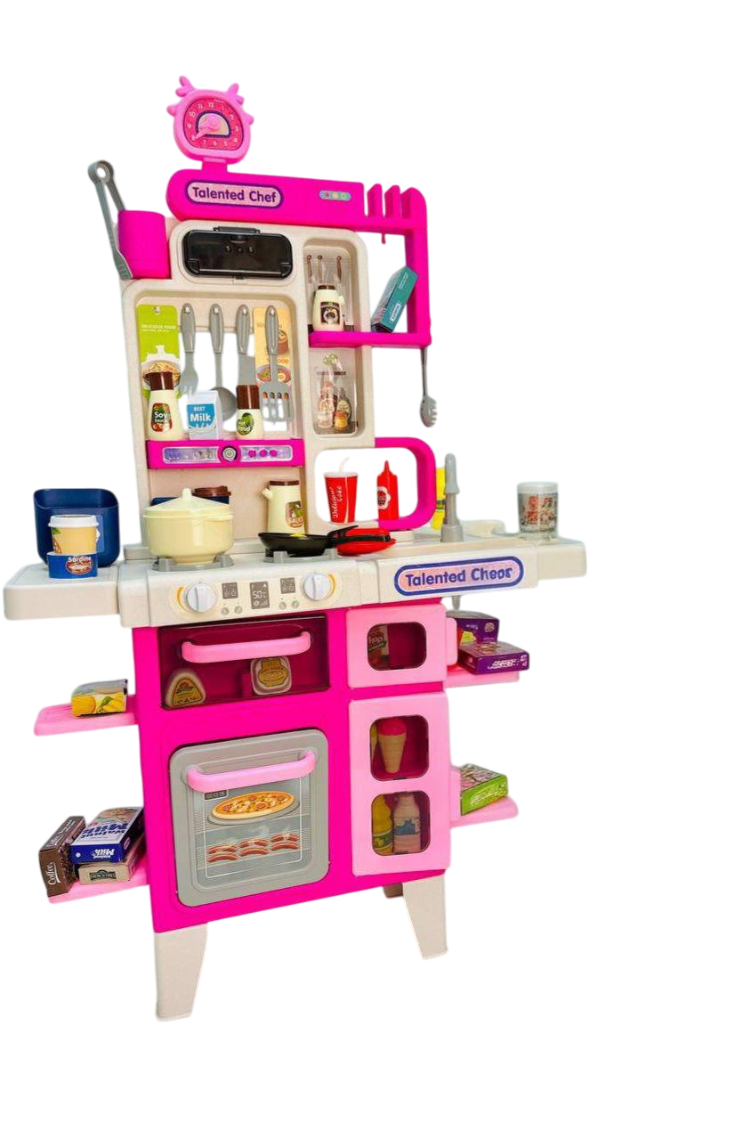 Кухня игровая 92 см 45 пр. Розовый (2529)