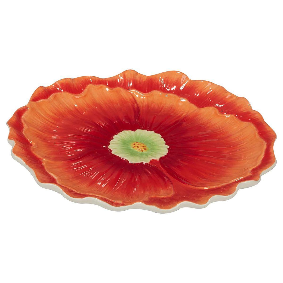 Блюдо Certified International у вигляді 3D квітки Феєрія квітів D 28,5 см Червоний (31415) - фото 2 Блюдо Certified International у вигляді 3D квітки Феєрія квітів D 28,5 см Червоний (31415) - фото 2