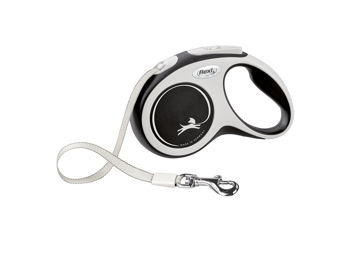 Повідець-рулетка для собак Flexi New Comfort S стрічка 5 м до 15 кг Чорний