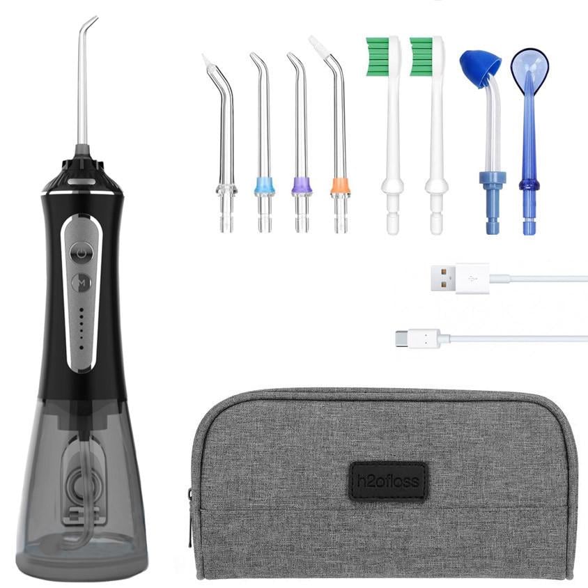 Ирригатор полости рта H2OFloss HF-P11 портативный Черный (2946)