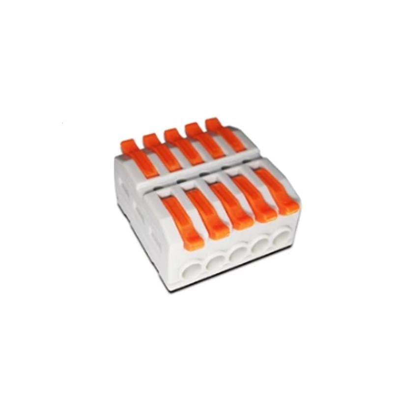 Клемма проходная Tactix 0,08-4 мм2 32А 5х1-5х1 одинарная 29,8х28,6х14,4 мм Оранжевый (KV227-5)