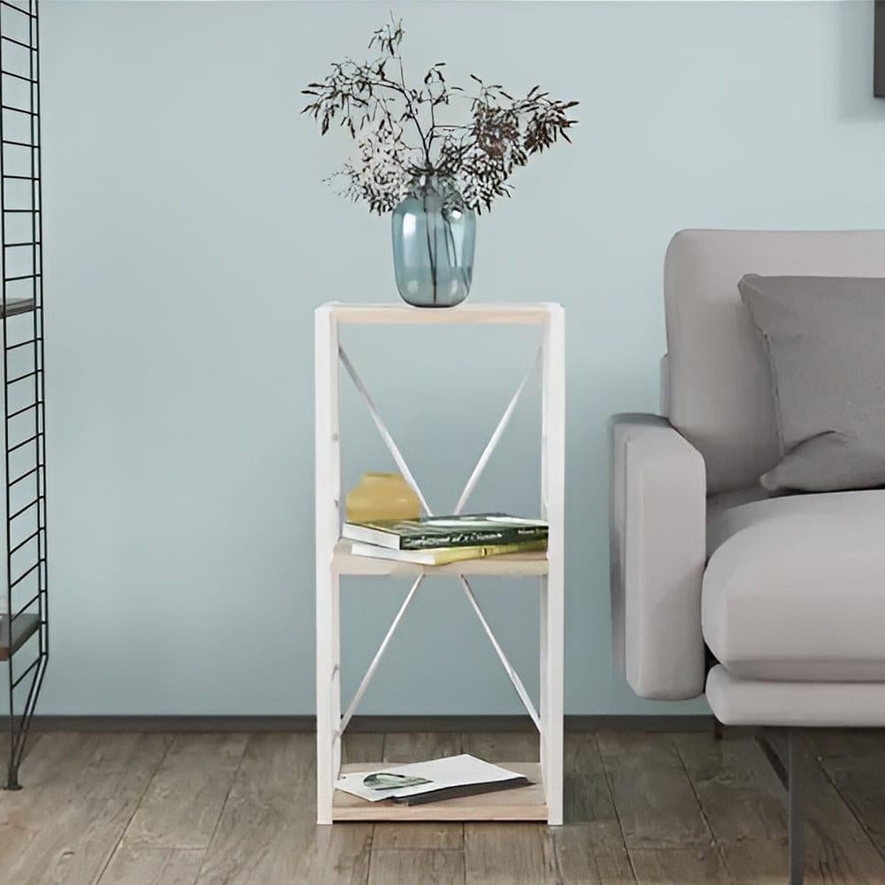 Этажерка Ferrum-decor Коннект 3/34 ДСП 16 мм 73x34x28 см Белый/Дуб Сан-Марино (FRD-104296)