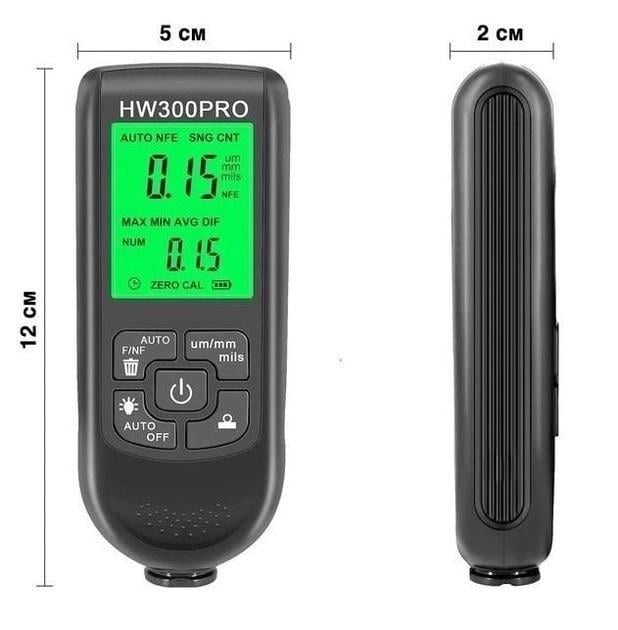 Товщиномір фарби цифровий iCar HW-300 Pro 0-2000 мкм Fe/Nfe Чорний (АК050736) - фото 3 Товщиномір фарби цифровий iCar HW-300 Pro 0-2000 мкм Fe/Nfe Чорний (АК050736) - фото 3