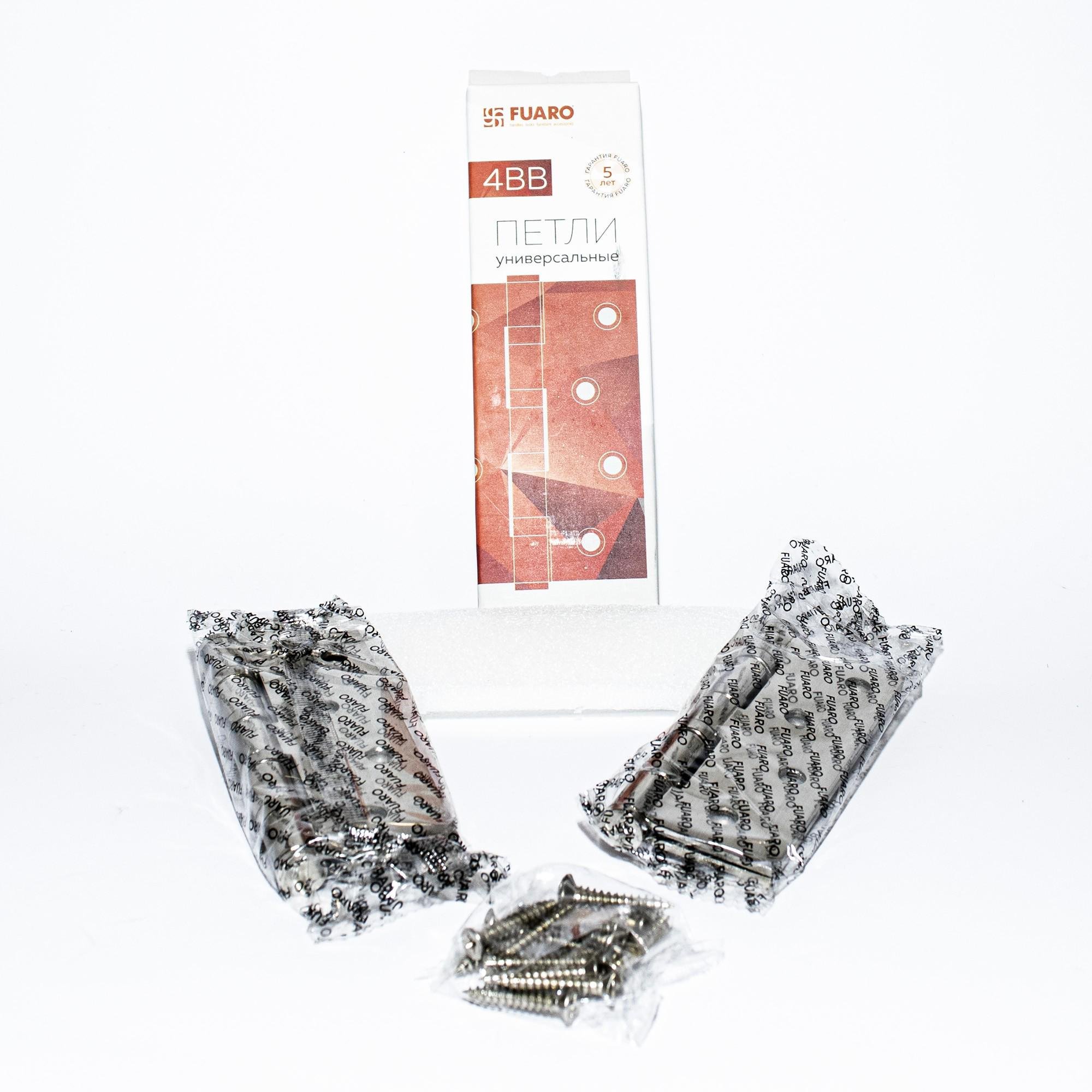 Петля универсальная Fuaro 4BB 100x75x2,5 матовый Никель - фото 4 Петля универсальная Fuaro 4BB 100x75x2,5 матовый Никель - фото 4