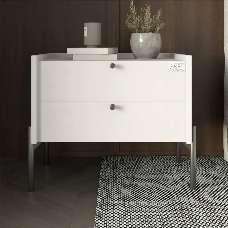 Тумба приліжкова Lion Wood чорні ножки Німфея альба (Lion-041358) - фото 1 Тумба приліжкова Lion Wood чорні ножки Німфея альба (Lion-041358) - фото 1