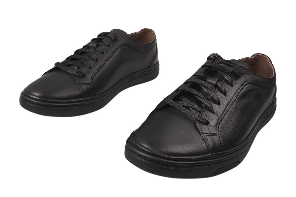 Кеди чоловічі Vadrus зі шкіри на низькому ходу на шнурівці р. 40 Чорний (317-21DTC) - фото 5