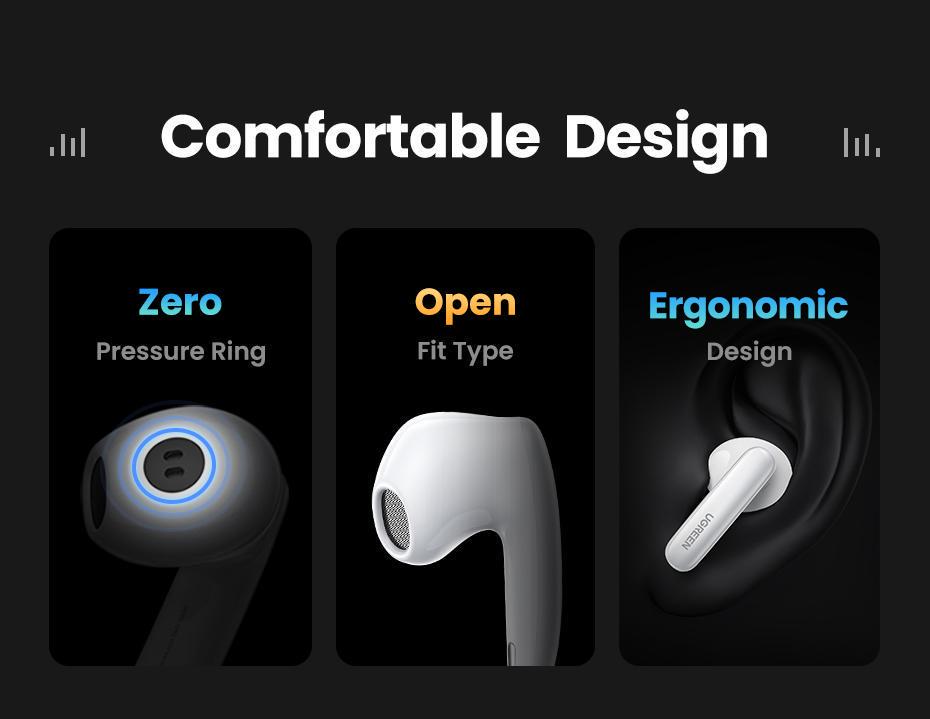 Навушники бездротові UGREEN TWS ANC Hi-Res Audio LDAC 6 мікрофонів ENC Bluetooth 5.3 до 30 год Білий (35873) - фото 4 Навушники бездротові UGREEN TWS ANC Hi-Res Audio LDAC 6 мікрофонів ENC Bluetooth 5.3 до 30 год Білий (35873) - фото 4