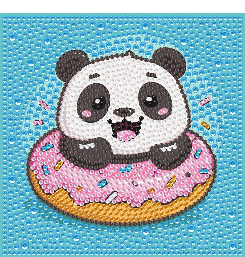 Алмазная картина-раскраска Brushme Панда донат 15x15 см (DM5006)