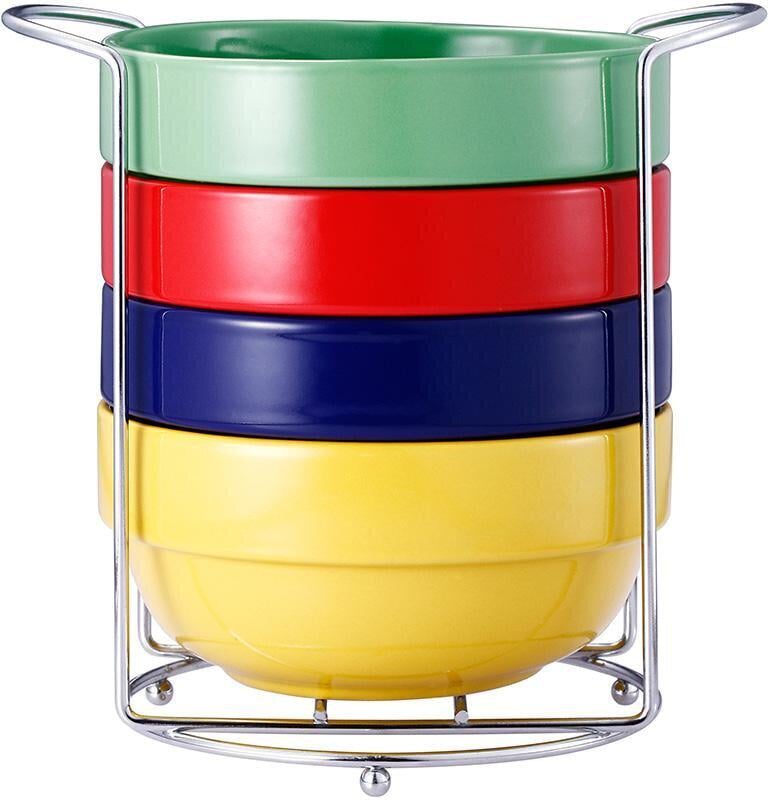 Набір піал Wellberg Galle 4 шт. 500 мл на підставці